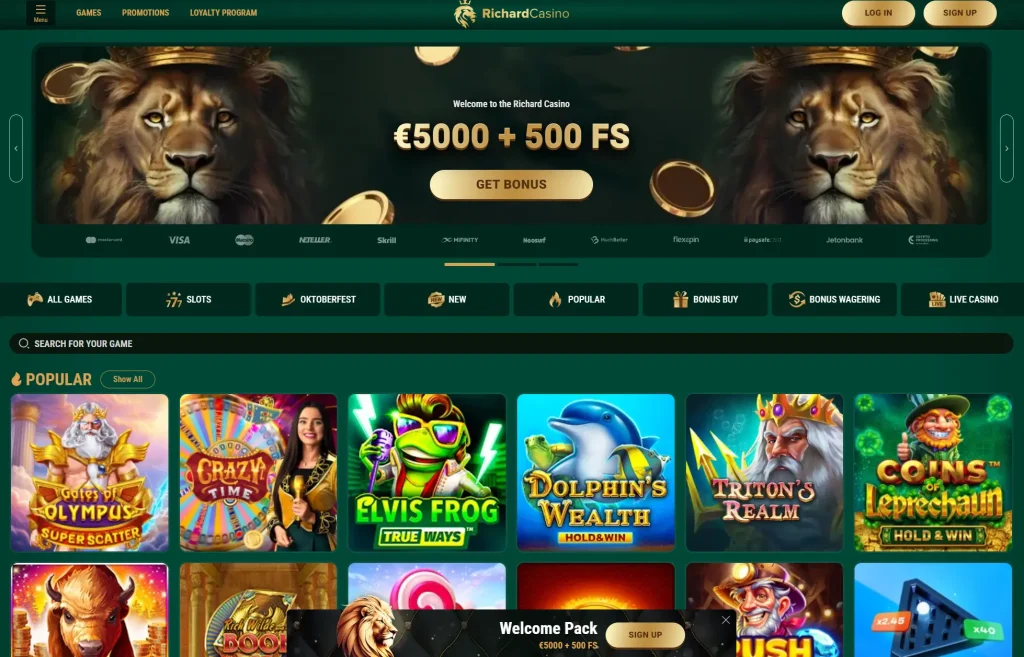 Richard Casino Website-Design